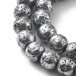 Electroplated Natural Lava Rock Beads Strands&nbsp;G-A251-B01-01C