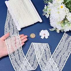 10Yards Polyester Embroidery Mesh Flower Lace Ribbon&nbsp;OCOR-GF0005-41B