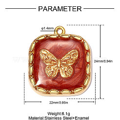 304 Stainless Steel Enamel Pendants&nbsp;STAS-OY012-60G