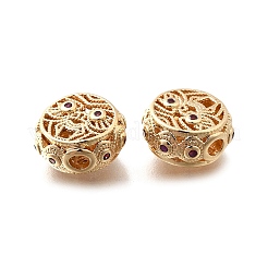 Brass Micro Pave Magenta Cubic Zirconia Beads&nbsp;KK-M318-44G