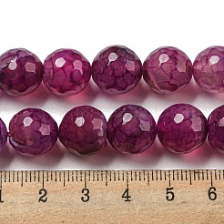 Faceted Natural Dragon Veins Agate Beads Strands&nbsp;G-F447-12mm-L02