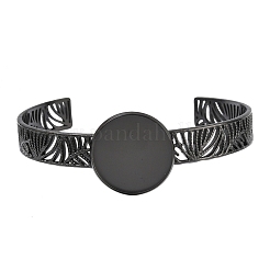 304 Stainless Steel Blank Cuff Bangle Bases with Flat Round Tray&nbsp;SA-CBA82C8-04C-EB