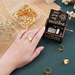 26Pcs 26 Letters Alloy Cuff Finger Rings&nbsp;RJEW-PH0001-02G