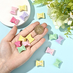15Pcs Two Tone UV Plating Rainbow Iridescent Acrylic Beads&nbsp;PACR-YW0001-48