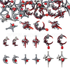 24Pcs 6 Styles Alloy Resin Pendants&nbsp;FIND-TA0009-58