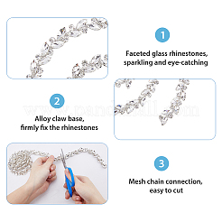 Glass Rhinestone Handmade Beaded Chains&nbsp;FIND-WH0161-66A