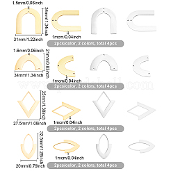 16Pcs 8 Style 201 Stainless Steel Connector Charms & Pendants&nbsp;STAS-BC0003-37