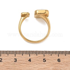 304 Stainless Steel Pave Clear Cubic Zirconia Cuff Open Rings for Women&nbsp;RJEW-F207-03C-G
