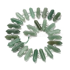 Natural Green Aventurine Double Terminated Point Beads Strands&nbsp;G-H069-B14-01