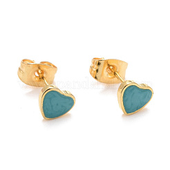 304 Stainless Steel Enamel Stud Earrings&nbsp;EJEW-B009-12G