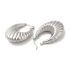 Non-Tarnish 304 Stainless Steel Thick Hoop Earrings&nbsp;EJEW-Z022-07P