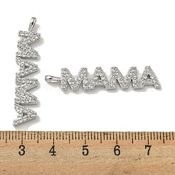 Mother's Day Brass Micro Pave Cubic Zirconia Pendants&nbsp;KK-K378-11P