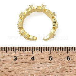 Brass Micro Pave Cubic Zirconia Cuff Open Rings&nbsp;RJEW-C163-10G