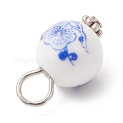 Handmade Flower Printed Porcelain Ceramic Pendants&nbsp;PALLOY-JF03928