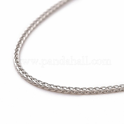 Anti-Tarnish Rhodium Plated 925 Sterling Silver Wheat Chains Necklace for Women&nbsp;STER-I021-04P