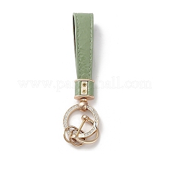 Microfiber & Zinc Alloy & Crystal Rhinestone Keychain&nbsp;KEYC-G062-01E