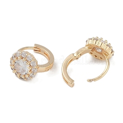 Brass Micro Pave Clear Cubic Zirconia Hoop Earring&nbsp;EJEW-L292-006G