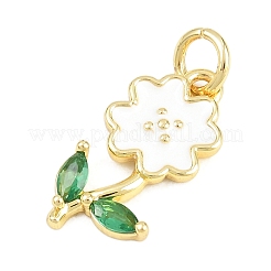 Brass Micro Pave Cubic Zirconia Pendants&nbsp;KK-F938-29G-01B