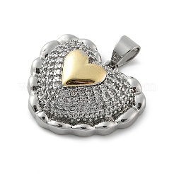 Brass Micro Pave Cubic Zirconia Pendants&nbsp;KK-C091-02D-PG