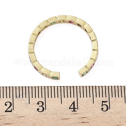 Brass Micro Pave Cubic Zirconia Cuff Rings for Women&nbsp;RJEW-H256-09G