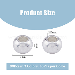 90Pcs 3 Colors 304 Stainless Steel Beads&nbsp;STAS-DC0014-45