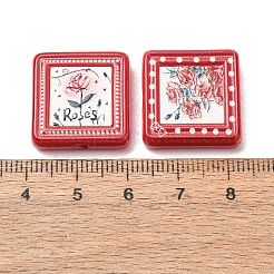 Baking Paint Printed Acrylic Beads&nbsp;AC-CBA46F7-01