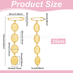 2Pcs Oval Iron Safety Pins&nbsp;JEWB-UN00002