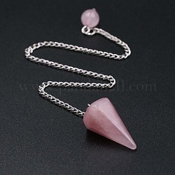 Natural Gemstone Dowsing Pendulum Hexagonal Cone Big Pendants & Mushromm Massage Stone Sets&nbsp;WG51030-01