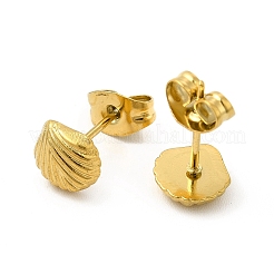 Ion Plating(IP) 304 Stainless Steel Shell Shape Stud Earrings for Women&nbsp;X-EJEW-I281-33G