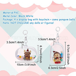 4Pcs 4 Styles Mini Oval Transparent PVC Zipper Coin Purse Wallets Bags with Clasps and Balls&nbsp;AJEW-GO0001-94