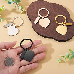 4Pcs 4 Colors Stainless Steel Keychains&nbsp;KEYC-TA0001-64