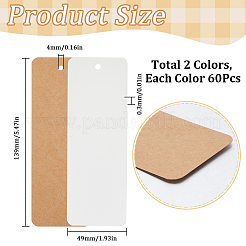 120Pcs 2 Colors Paper Blank Bookmarks&nbsp;AJEW-SP0001-25