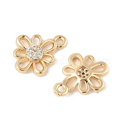 Brass Micro Pave Cubic Zirconia Pendants&nbsp;KK-R219-15G