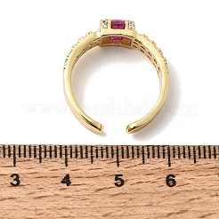 Brass Micro Pave Cubic Zirconia Cuff Open Rings for Women&nbsp;RJEW-L343-04G