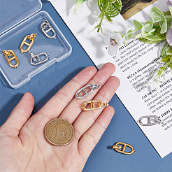 8Pcs 2 Colors Brass Fold Over Clasps&nbsp;KK-DC0003-66