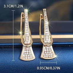 Brass Micro Pave Clear Cubic Zirconia Nuggets Hoop Earrings&nbsp;FS-WG6D53B-01