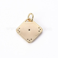 Brass Micro Pave Clear Cubic Zirconia Charms&nbsp;KK-Q765-010-NF