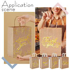 40Pcs 4 Styles Gold Stamp Thank You Printed Paper Gift Tote Bags&nbsp;ABAG-GO0001-12