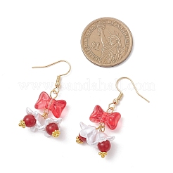 Bowknot Glass Dangle Earrings&nbsp;EJEW-JE06856