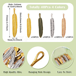 40Pcs 4 Colors Tibetan Style Alloy Big Pendants&nbsp;FIND-TA0009-61