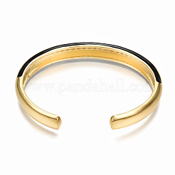 Brass Micro Pave Clear Cubic Zirconia Cuff Bangles&nbsp;BJEW-N302-004A-NF