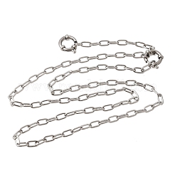 4MM 201 Stainless Steel Paperclip Chain Necklaces for Unisex&nbsp;NJEW-K302-24P