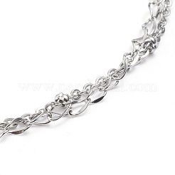 Tarnish Resistant 304 Stainless Steel 2-strand Chain Bracelets&nbsp;BJEW-L673-017-P
