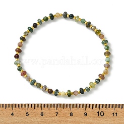Natural Indian Agate & Glass Seed Beaded Stretch Bracelets for Women Men&nbsp;BJEW-JB13939