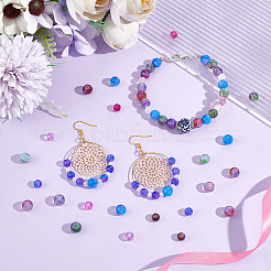 240pcs 8 styles Baking Paint & Imitation Opalite Transparent Glass Beads Strands&nbsp;DGLA-AR0001-07