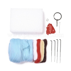 Christmas Theme Santa Claus Cactus Keychain Needle Felting Kit&nbsp;DIY-K055-06