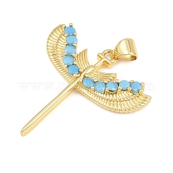 Brass Micro Pave Sky Blue Cubic Zirconia Pendants&nbsp;CU-CBA4A93-01A-G