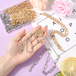 12Pcs 12 Styles 304 Stainless Steel & Aluminum Cable Chains Baseball Cap Chain&nbsp;HJEW-SC0002-50