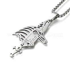 201 Stainless Steel Egyptian Ancient Anubis Anka Cross Pendant Box Chain Necklaces&nbsp;STAS-D196-05P