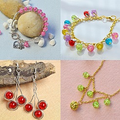 Spray Painted Crackle Glass Beads&nbsp;CCG-PH0002-05-WH